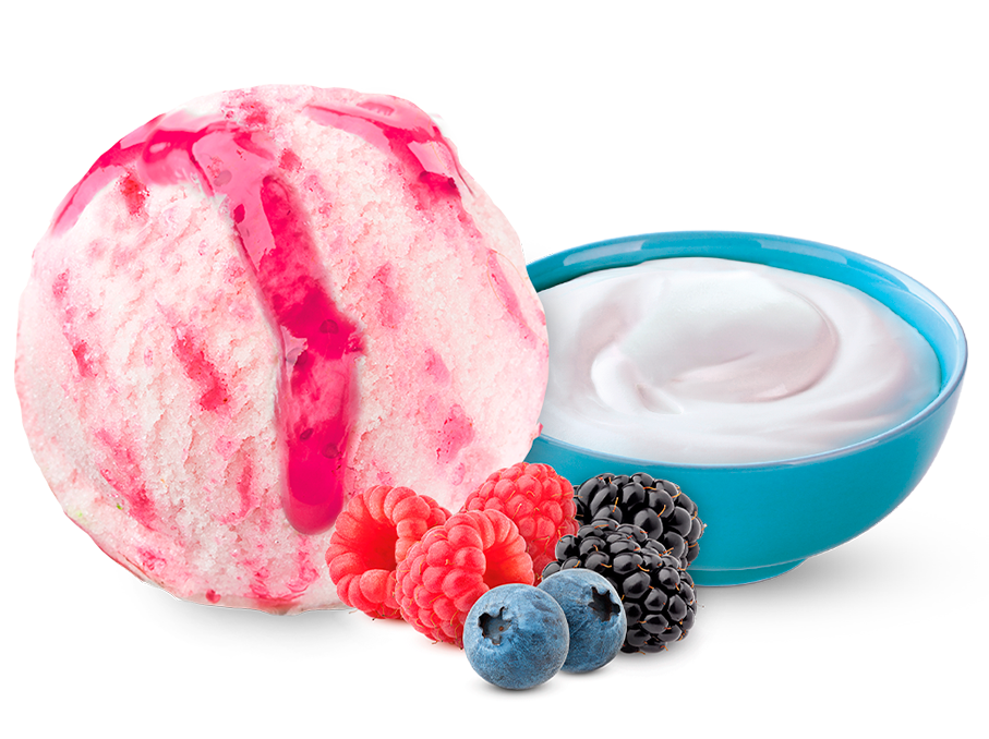 Yogur proteico con sirope sabor frutos del bosque