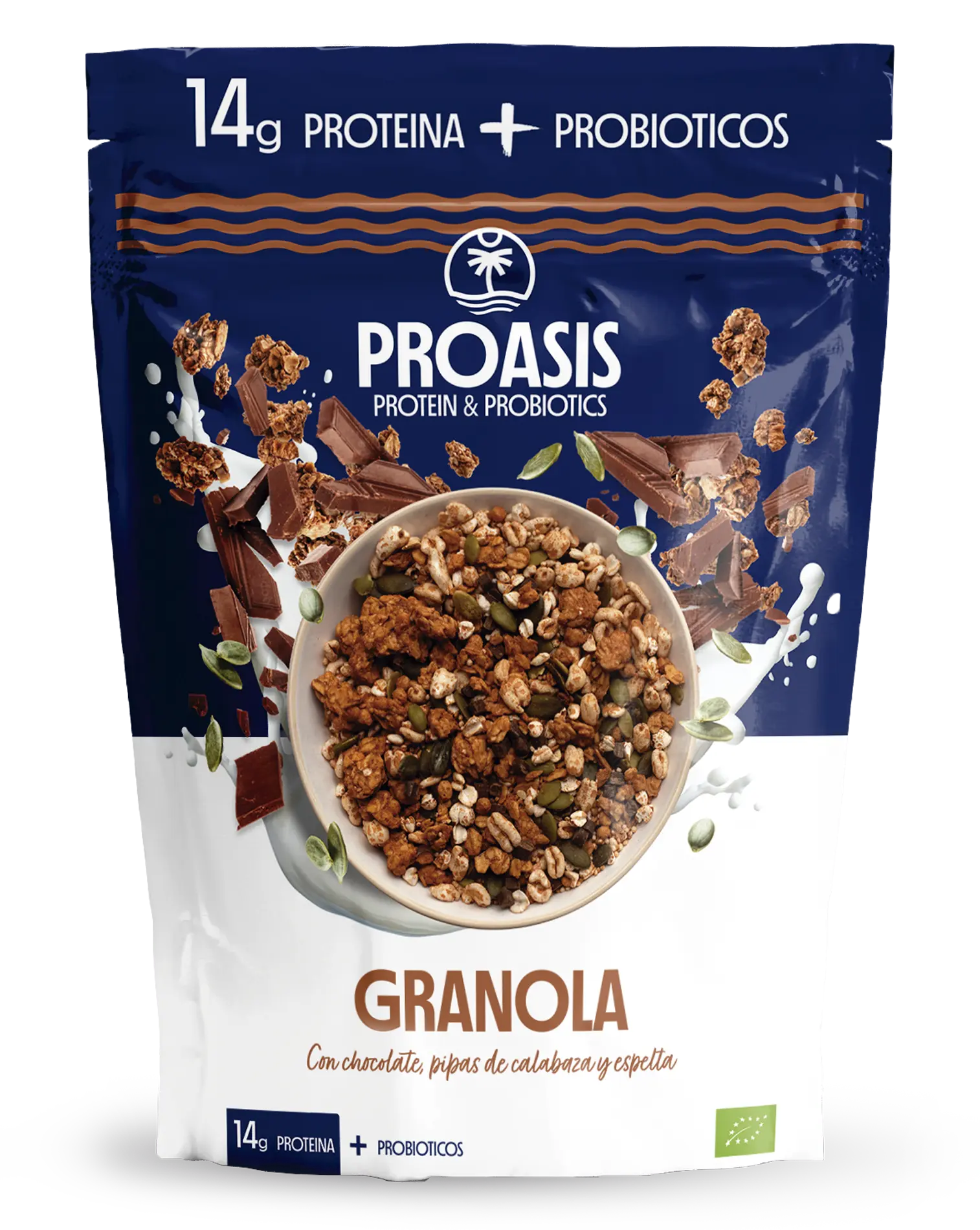 granola con proteínas y probióticos
